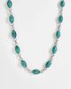 Reclaimed Vintage Reclaimed Vintage Unisex Faux Moss Agate Chain Link Necklace in Silver - 1