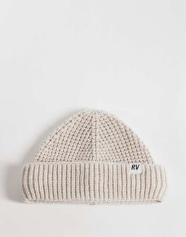 Reclaimed Vintage Reclaimed Vintage unisex fisherman beanie in neutral-White