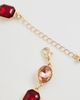 Reclaimed Vintage Reclaimed Vintage unisex gem stone choker necklace with faux pearl detail in gold - 4