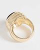 Reclaimed Vintage Reclaimed Vintage unisex gold signet ring with onyx stone - 2