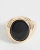 Reclaimed Vintage Reclaimed Vintage unisex gold signet ring with onyx stone - 3