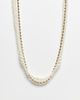 Reclaimed Vintage Reclaimed vintage Unisex gold tone and faux pearl mixed choker style necklace-Multi - 1