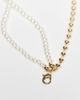 Reclaimed Vintage Reclaimed vintage Unisex gold tone and faux pearl mixed choker style necklace-Multi - 3