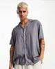 Reclaimed Vintage Reclaimed Vintage unisex inspired viscose revere shirt in gray - 1