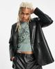 Reclaimed Vintage Reclaimed Vintage unisex leather look blazer-Black - 1