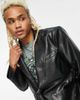 Reclaimed Vintage Reclaimed Vintage unisex leather look blazer-Black - 2