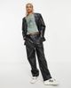 Reclaimed Vintage Reclaimed Vintage unisex leather look blazer-Black - 3