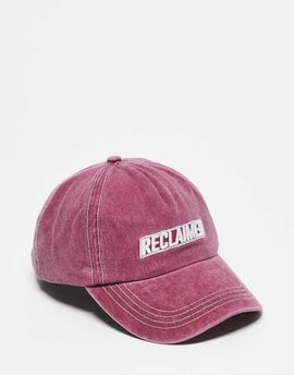Reclaimed Vintage Reclaimed Vintage unisex logo cap in washed burgundy-Red