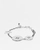 Reclaimed Vintage Reclaimed Vintage Unisex mixed chain button charm bracelet in silver tone - 1