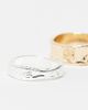 Reclaimed Vintage Reclaimed Vintage unisex mixed metal hammered ring pack in silver and gold-Multi - 2