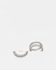 Reclaimed Vintage Reclaimed Vintage Unisex molten ring 2 pack in silver - 1