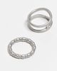Reclaimed Vintage Reclaimed Vintage Unisex molten ring 2 pack in silver - 2