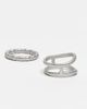 Reclaimed Vintage Reclaimed Vintage Unisex molten ring 2 pack in silver - 3