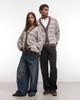 Reclaimed Vintage Reclaimed Vintage unisex oversized knit cardigan in blue fluffy stripe - 2