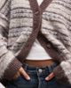 Reclaimed Vintage Reclaimed Vintage unisex oversized knit cardigan in blue fluffy stripe - 4