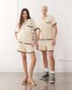 Reclaimed Vintage Reclaimed Vintage Unisex short sleeve boxy crochet shirt in ecru - part of a set-Neutral - 2