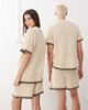 Reclaimed Vintage Reclaimed Vintage Unisex short sleeve boxy crochet shirt in ecru - part of a set-Neutral - 4
