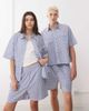 Reclaimed Vintage Reclaimed Vintage unisex short sleeve boxy shirt in blue and white plaid - part of a set-Multi - 1