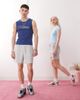 Reclaimed Vintage Reclaimed Vintage unisex shorter length jersey shorts in gray heather - 1