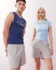 Reclaimed Vintage Reclaimed Vintage unisex shorter length jersey shorts in gray heather - 2