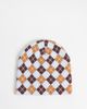 Reclaimed Vintage Reclaimed Vintage unisex skull beanie in blue and brown argyle print - 2