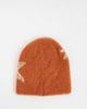 Reclaimed Vintage Reclaimed Vintage unisex skull beanie with star print in fluffy orange - 2