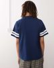 Reclaimed Vintage Reclaimed Vintage unisex slim cropped boxy tee with varsity graphic print in navy - 4