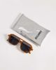Reclaimed Vintage Reclaimed Vintage unisex square edge aviator sunglasses with dark blue lens in brown - 3