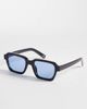 Reclaimed Vintage Reclaimed Vintage unisex square sunglasses with blue lens in black - 1
