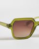 Reclaimed Vintage Reclaimed Vintage unisex square sunglasses with dark brown lens in green - 2