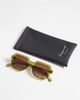 Reclaimed Vintage Reclaimed Vintage unisex square sunglasses with dark brown lens in green - 3