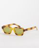 Reclaimed Vintage Reclaimed Vintage unisex square sunglasses with green lens in light tortoiseshell-Multi - 1