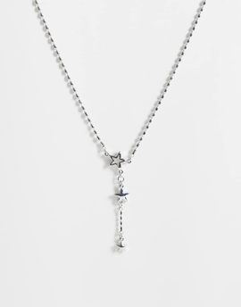 Reclaimed Vintage Reclaimed Vintage Unisex star pendant necklace in silver tone