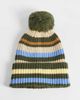 Reclaimed Vintage Reclaimed Vintage unisex stripe beanie with pom pom in blue and yellow-MULTI - 1