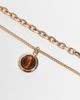 Reclaimed Vintage Reclaimed Vintage unisex tiger eye 2 row necklace in gold - 2