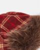 Reclaimed Vintage Reclaimed Vintage Unisex trapper hat in red plaid with brown faux fur-Multi - 2