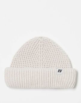 Reclaimed Vintage Reclaimed Vintage unisex waffle beanie in ecru-White