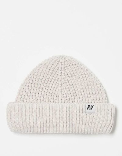 Reclaimed Vintage Reclaimed Vintage unisex waffle beanie in ecru-White