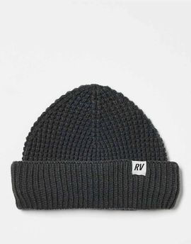 Reclaimed Vintage Reclaimed Vintage Unisex waffle knit beanie in charcoal-Gray