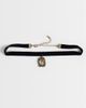Reclaimed Vintage Reclaimed Vintage velvet choker necklace with charm-Silver - 1
