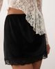 Reclaimed Vintage Reclaimed Vintage velvet mini skirt with scallop lace hem in black - 3