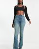 Reclaimed Vintage Reclaimed Vintage waistbandless skinny stretch flare in mid wash blue - 1