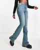 Reclaimed Vintage Reclaimed Vintage waistbandless skinny stretch flare in mid wash blue - 4