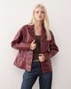 Reclaimed Vintage Reclaimed Vintage washed leather look slimmer fit blazer in burgundy-Red - 1