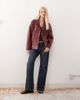 Reclaimed Vintage Reclaimed Vintage washed leather look slimmer fit blazer in burgundy-Red - 2