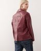 Reclaimed Vintage Reclaimed Vintage washed leather look slimmer fit blazer in burgundy-Red - 4