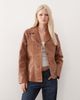 Reclaimed Vintage Reclaimed Vintage washed leather look slimmer fit blazer in tan-Brown - 1
