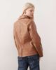 Reclaimed Vintage Reclaimed Vintage washed leather look slimmer fit blazer in tan-Brown - 3