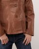 Reclaimed Vintage Reclaimed Vintage washed leather look slimmer fit blazer in tan-Brown - 4