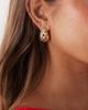 Reclaimed Vintage Reclaimed Vintage weave chubby hoop earrings in gold - 1